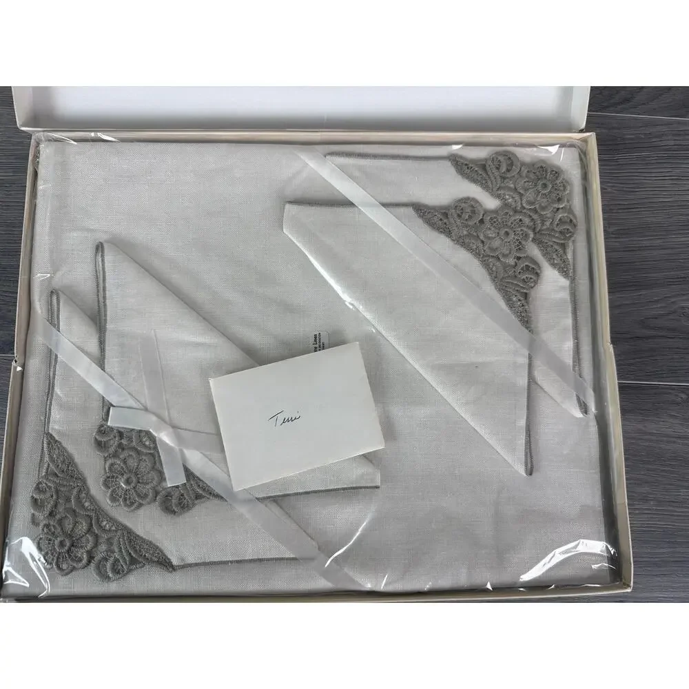 Timely Linens 5 Piece Tea Set White Sealed NIP